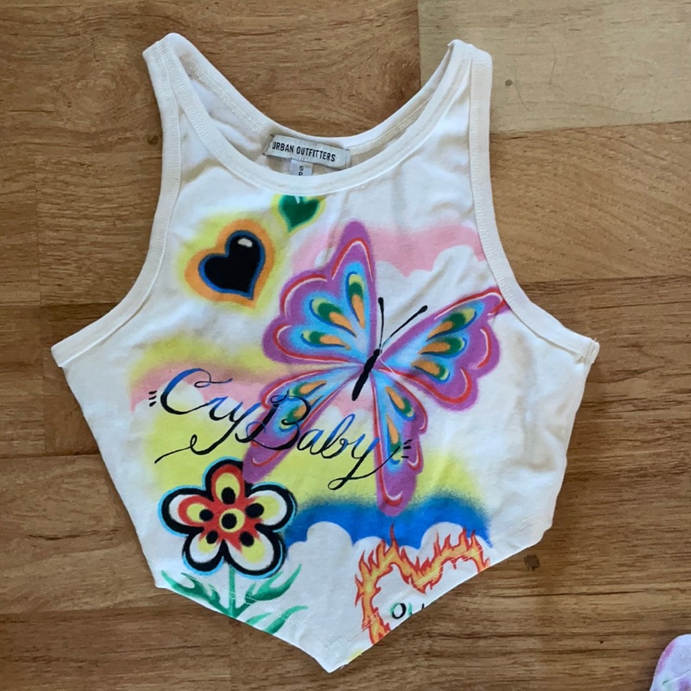 Urban Outfitters “Cry Baby” spray paint tshirt